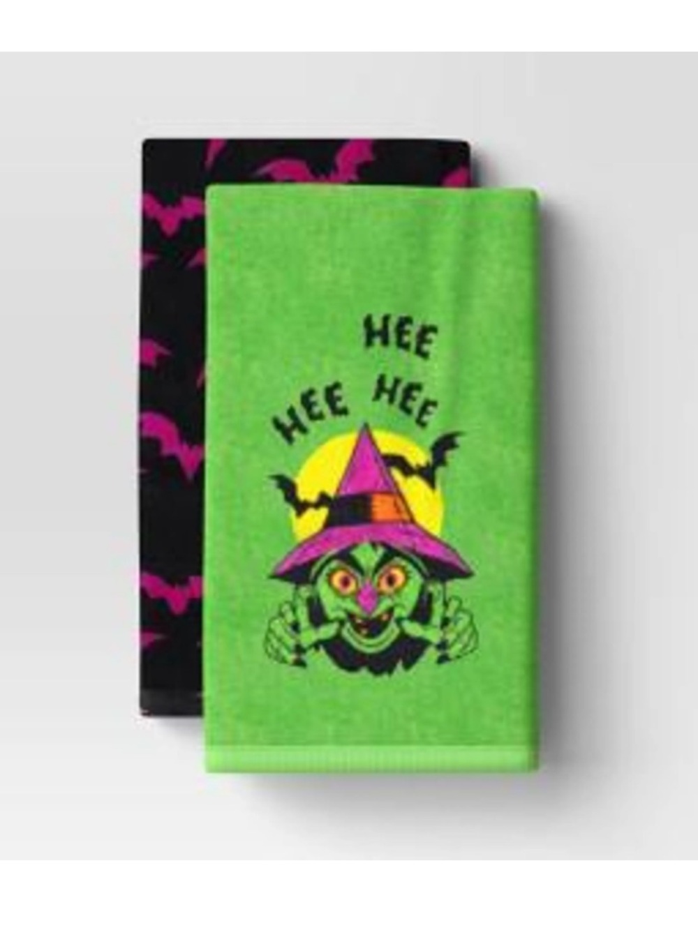 HIDE & EEK Set of 2  Witch Bat Halloween Hand Towels Home decor 15"× 25"